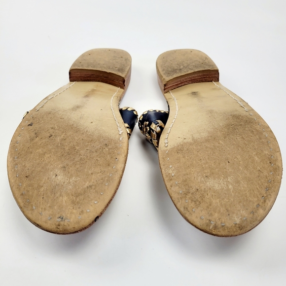 Jack Rogers Navy Gold Hamptons Sandals Size 6 - Picture 12 of 13